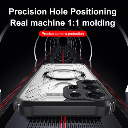 Magnetic Samsung Galaxy Case – Rugged Clear Cover with Metal Ring