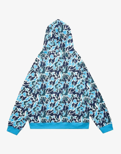 Harajuku Star Camo Full-Zip Hoodie Jacket – Unisex Streetwear