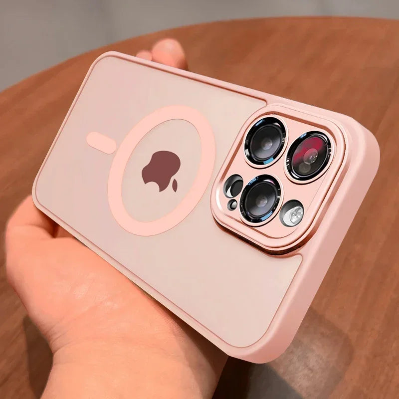 Magnetic MagSafe iPhone Case – Matte Translucent Shockproof Armor