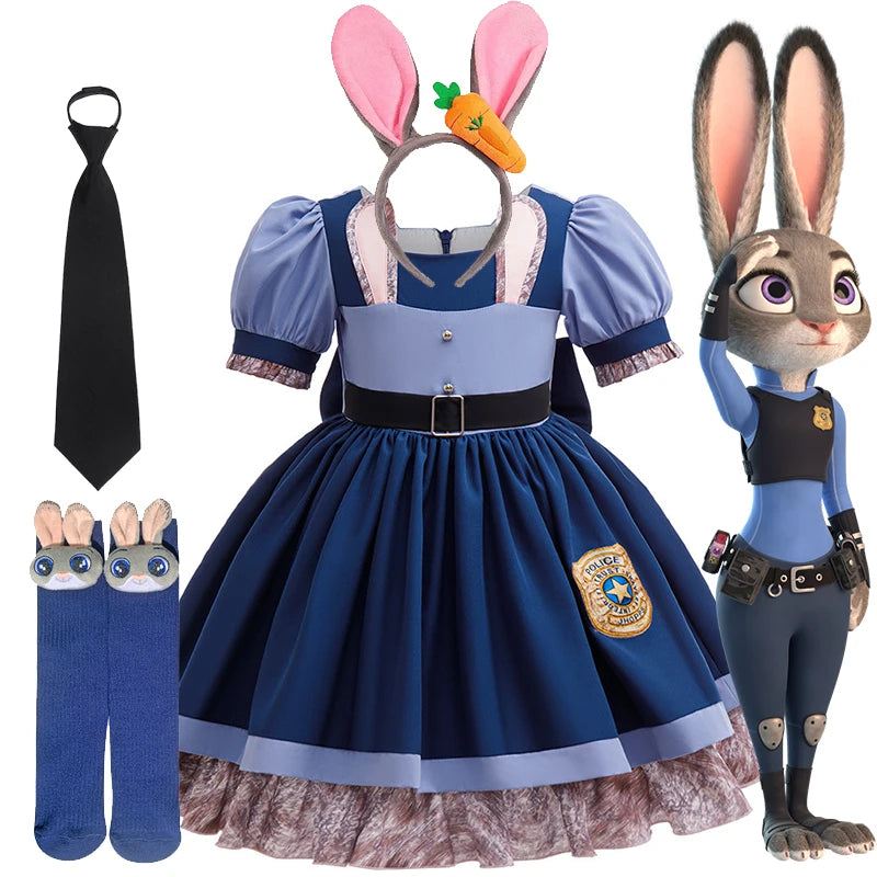 Girls Judy Bunny Police Costume Dress