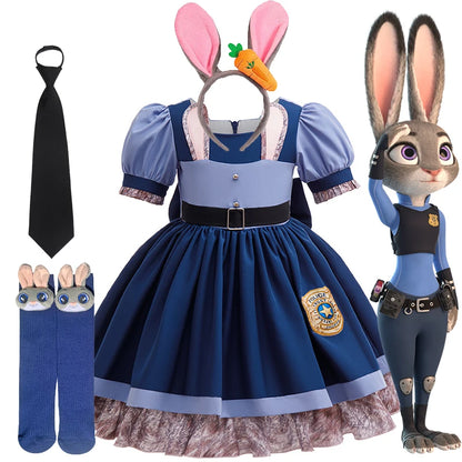 Girls Judy Bunny Police Costume Dress