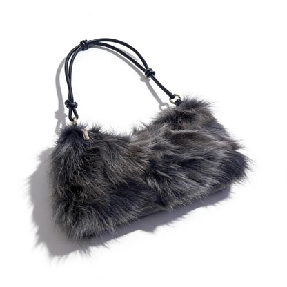 Fluffy Fur Shoulder Bag for Women – Luxury Handbag & Purse