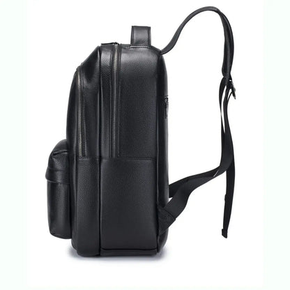 Genuine Leather Men's Backpack – Black Business & School Bag
