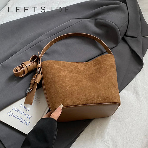 PU Leather Bucket Bag – Women's Retro Crossbody Shoulder Bag