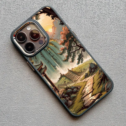 Mountain Peak Lake Vintage Silicone Phone Case