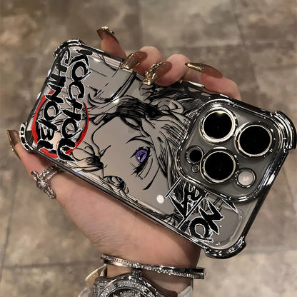 Demon Slayer Anime iPhone Case – Electroplated Chrome Design