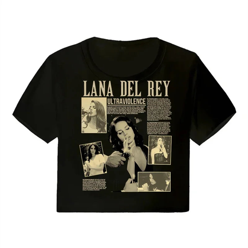 Lana Del Rey Ultraviolence Graphic Crop Top – Women's Vintage Short Sleeve Tee