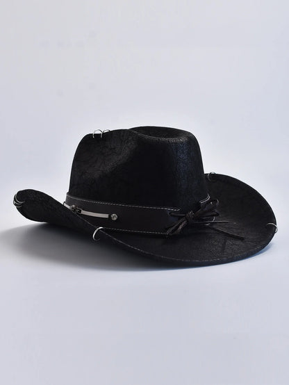 Western Cowboy Hat – Vintage Leather-Style Jazz Sombrero for Men & Women