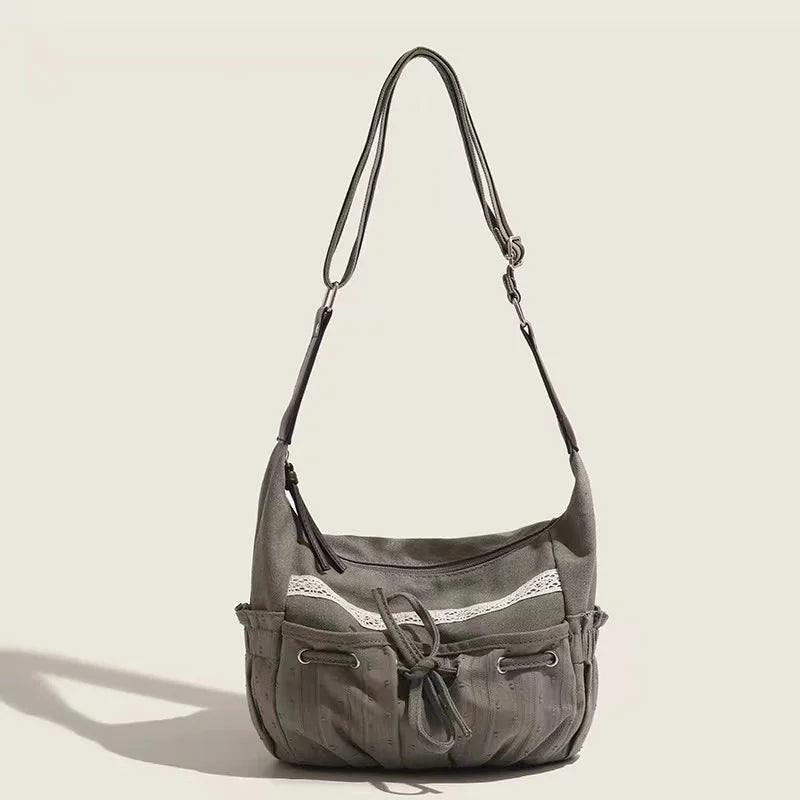Sweet Cool Bow Canvas Shoulder Bags