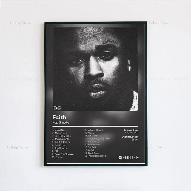 Pop Smoke Faith Album Poster Canvas Wall Art Print