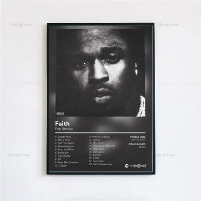 Pop Smoke Faith Album Poster Canvas Wall Art Print
