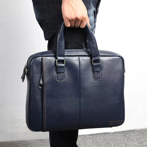 Genuine Leather Men's Briefcase – Business Shoulder Messenger Bag