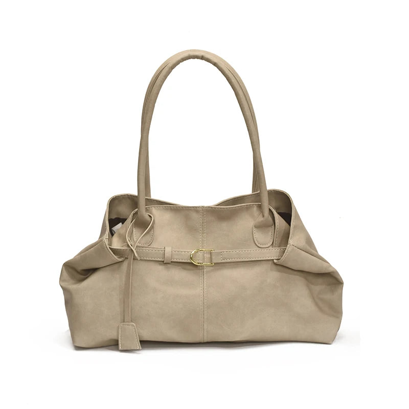 PU Leather Square Shoulder Bag for Women – Retro Underarm Tote