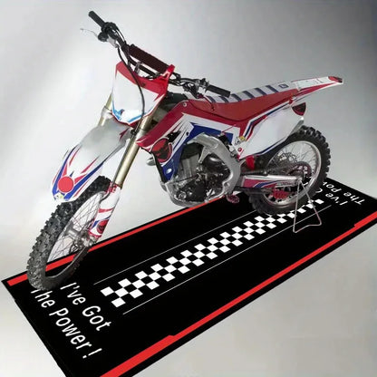 Motorcycle Runner Rug – Anti-Slip Racing Design Long Carpet for Garage & Bedroom