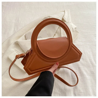 Solid Color Pu Leather Elegant Tote Bag