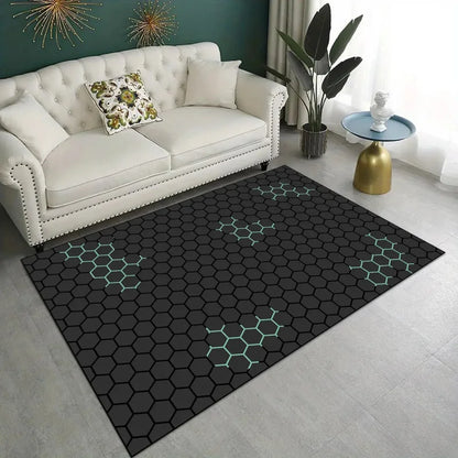 Gaming Rug Honeycomb – Non-Slip Large Area Carpet for Gaming Room