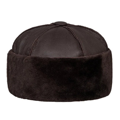 Men's Winter Sherpa Brimless Beanie Hat with Ear Warmers