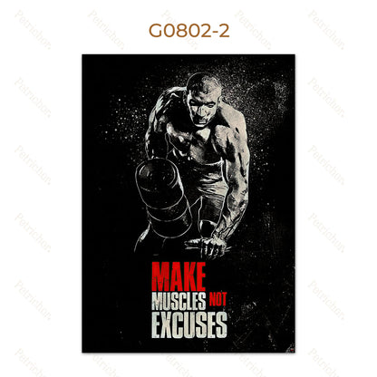 Gym Motivational Quote Wall Art Poster – Bodybuilding Canvas Print