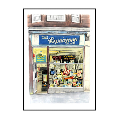 Glasgow Bookshops Wall Art Poster – Watercolor Illustrated Print