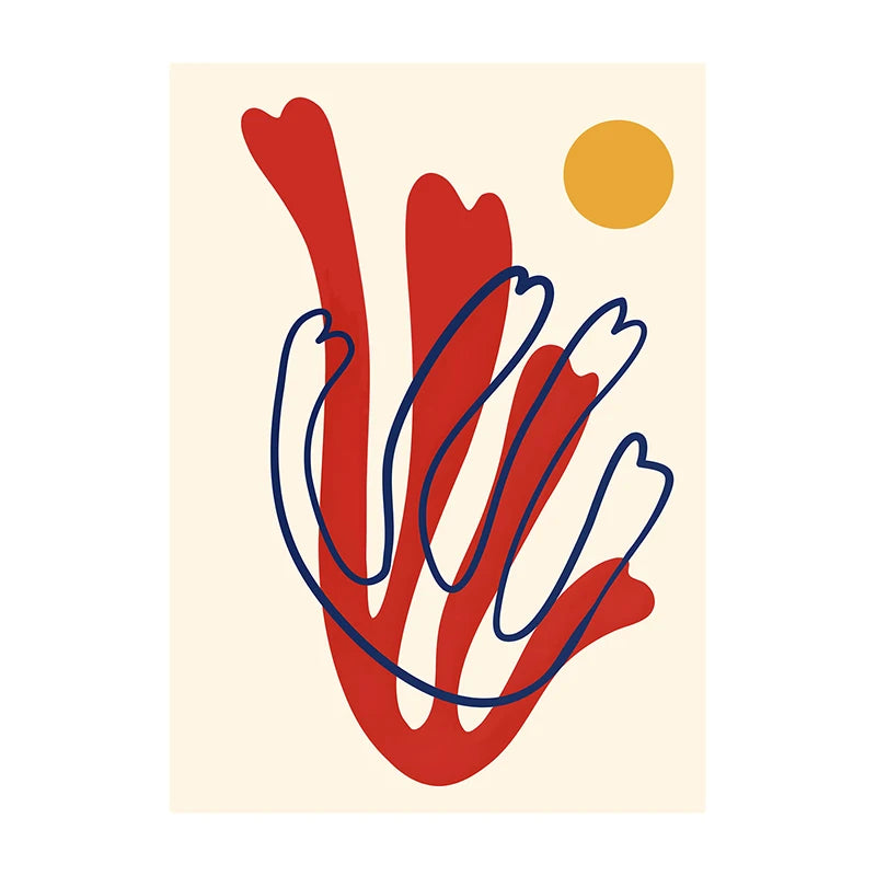 Minimalist Botanical Leaf Art Poster – Matisse-Inspired Wall Decor