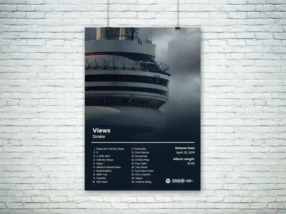 Drake Album Tracklist Poster – Hip Hop Music Wall Art