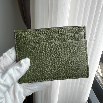 Hiram Beron Monogram Premium Pebble Leather Wallet Card Holder Women Man Case Dropship