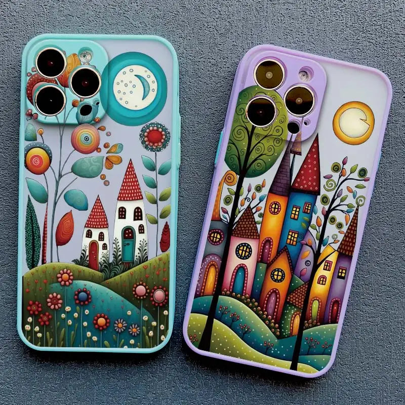 Whimsical Village iPhone Case – Fairy-Tale Art Design
