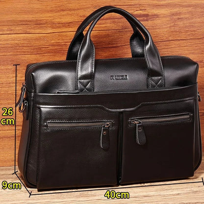 Genuine Leather Laptop Briefcase for Men – 16 Inch