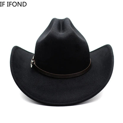 Wide Brim Cowboy Hat – Vintage Western Jazz Hat for Men & Women
