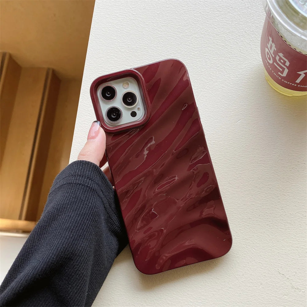 Electroplated 3D Wave iPhone Case for iPhone 17 / 16 / 15 / 14 / 13 / 12 / 11 Series