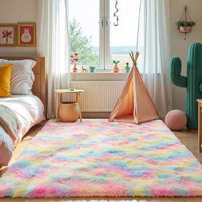 Soft Fluffy Area Rug – Plush Shaggy Carpet for Bedroom & Living Room