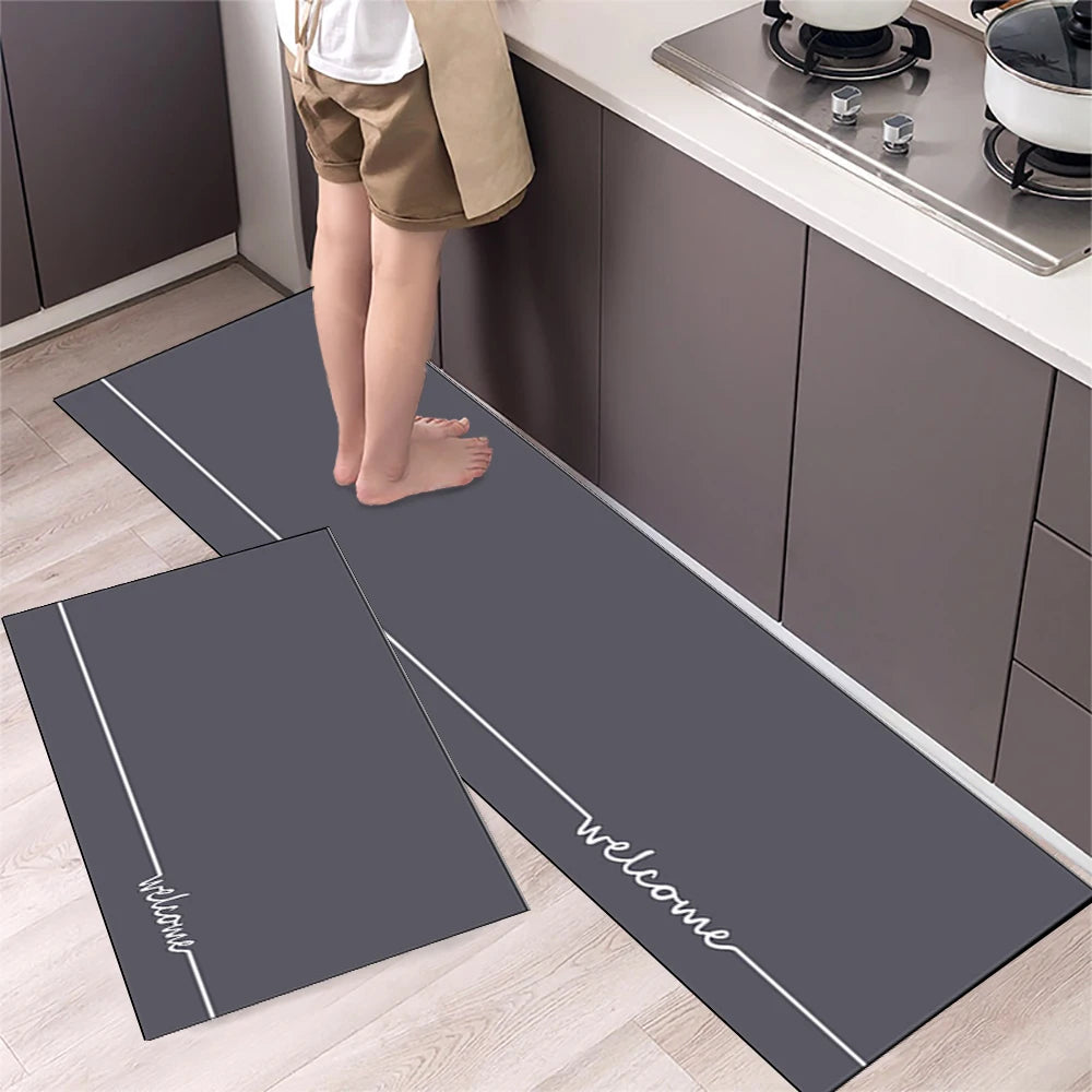 Non-Slip Kitchen Floor Mat – Crystal Velvet 2-Piece Runner Set