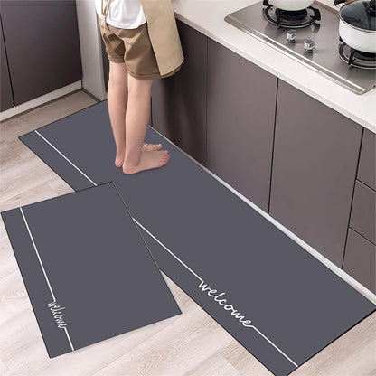 Non-Slip Kitchen Floor Mat – Crystal Velvet 2-Piece Runner Set