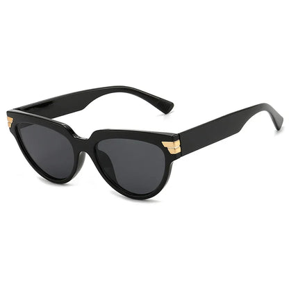 Cat Eye Sunglasses Women Tortoise Frame Rivet Detail
