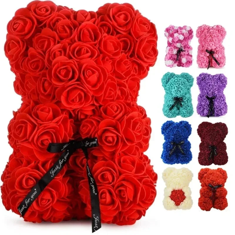 Eternal Rose Teddy Bear Gift Decoration