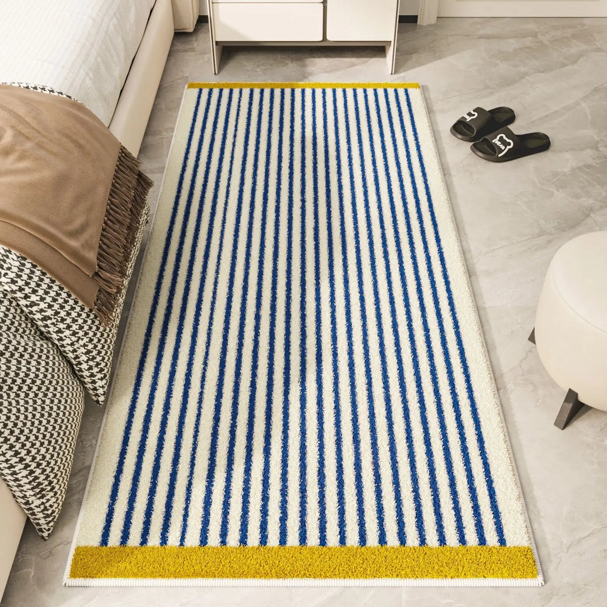 Dopamine Striped Soft Area Rug – Bedroom & Living Room Decoration