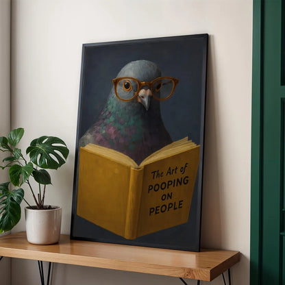 Funny Pigeon Wall Art – Humorous Bathroom Poster Print