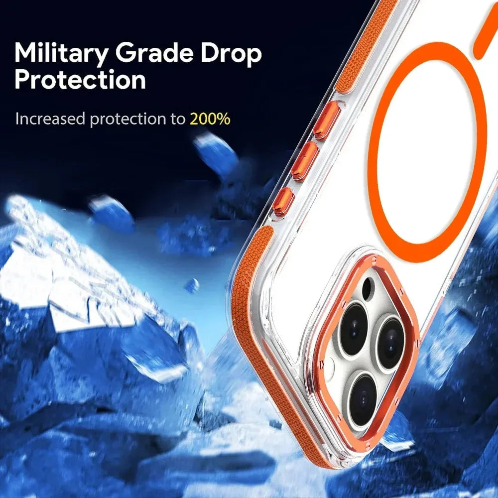 MagSafe Clear iPhone Case – Shockproof Wireless Charging Cover
