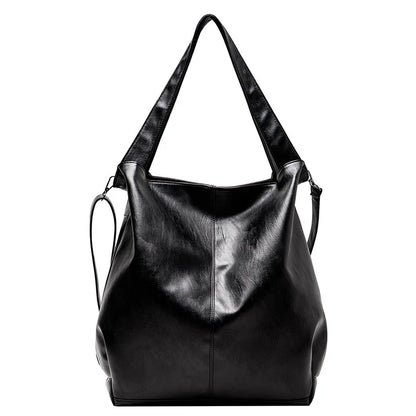 Fashion Big Leather Tote Bag For Women Large Capacity Retro