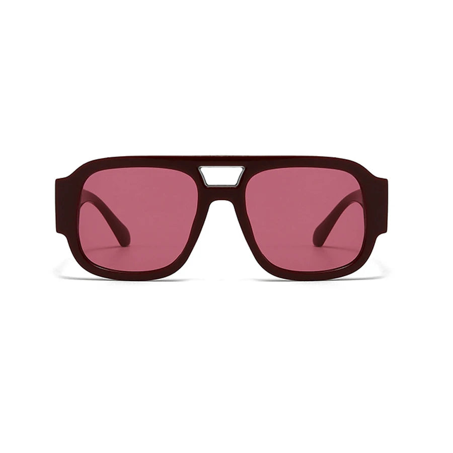 Double Bridges Square Sunglasses Women Candy Color Retro Wide Legs Men Sun Glasses Shades Uv400
