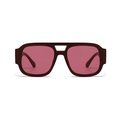 Double Bridges Square Sunglasses Women Candy Color Retro Wide Legs Men Sun Glasses Shades Uv400