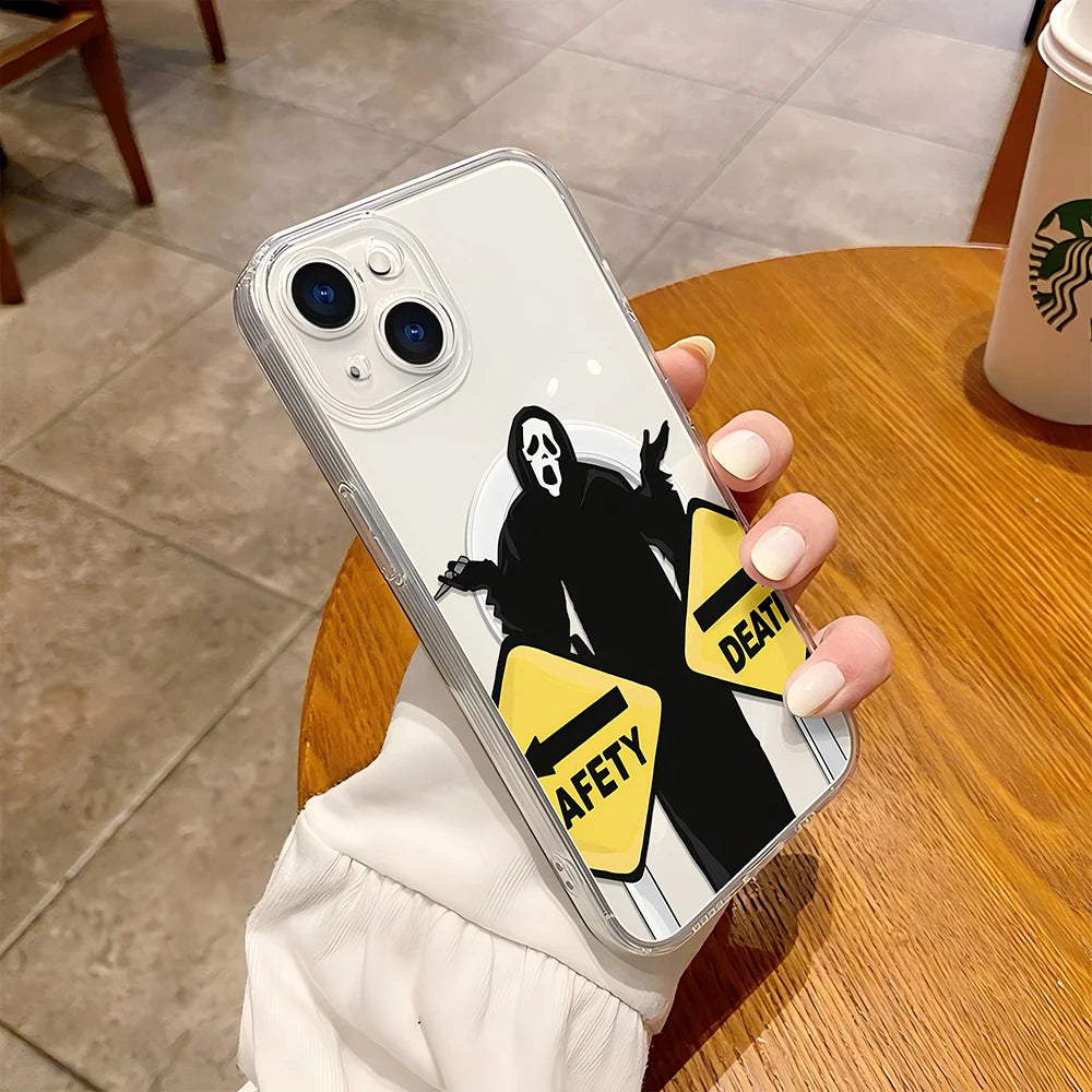 Ghostface Scream iPhone Case – Clear Magnetic Cover