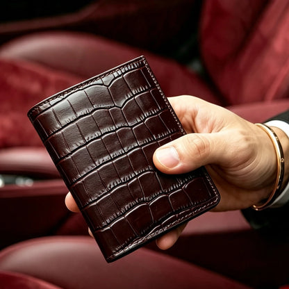 Personalized Leather Wallet for Men | Crocodile RFID Blocking