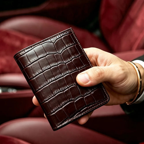 Personalized Leather Wallet for Men | Crocodile RFID Blocking