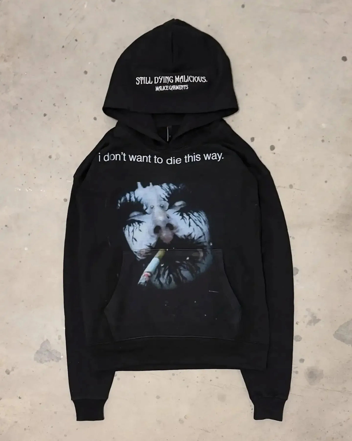 Y2K Graphic Print Oversized Hoodie – Women's Goth Grunge Streetwear Sweatshirt