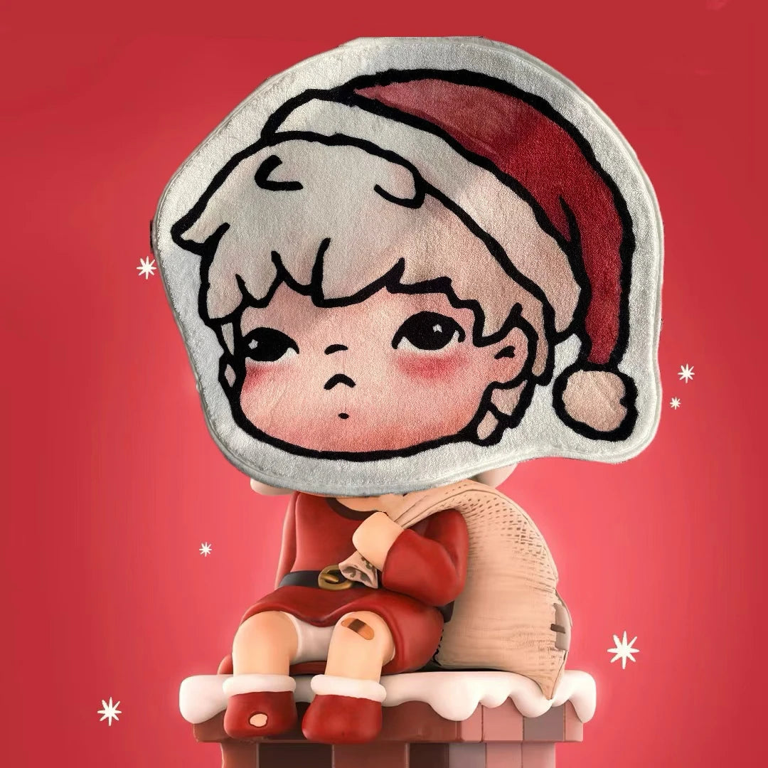 Christmas Boy Character Head-Shaped Rug – Soft Absorbent Floor Mat