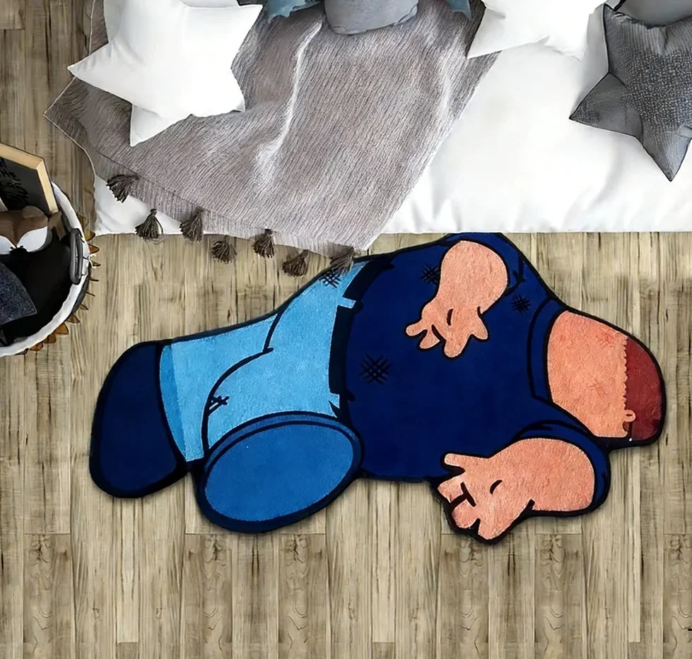 Cute Cartoon Character Rug – Soft Non-Slip Bedroom Floor Mat