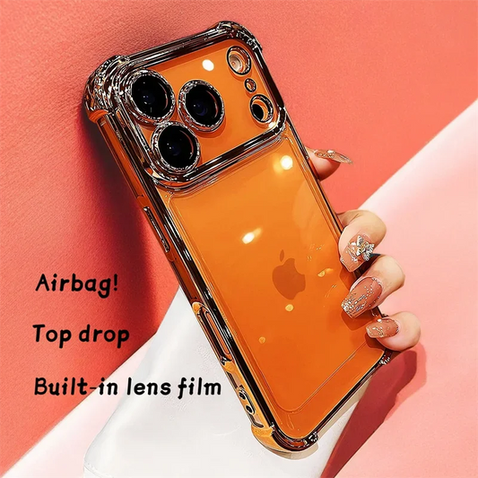 Electroplate Shockproof Clear iPhone Case with Lens Protector for iPhone 17 Series