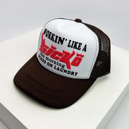 Graphic Print Mesh Trucker Hat Breathable Baseball Cap