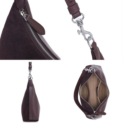 Retro Genuine Leather Suede Handbag Cowhide